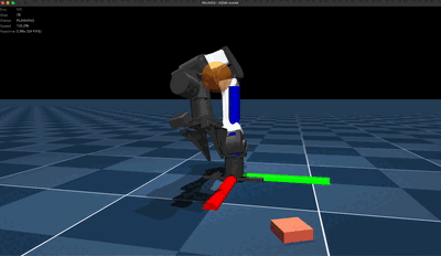 Cube color, size, and link orientations randomized each reset